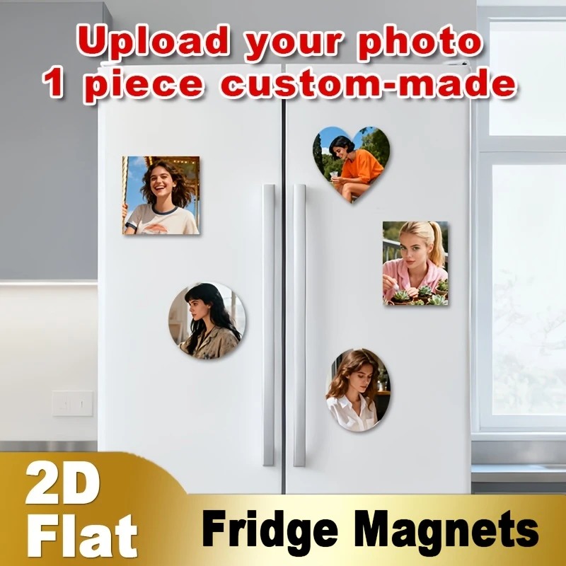 Pet Portrait Custom - カスタム写真冷蔵庫マグネット 2D フラットパーソナライズされた写真冷蔵庫マグネットカスタマイズされた家族ペット写真キッチン家の装飾
