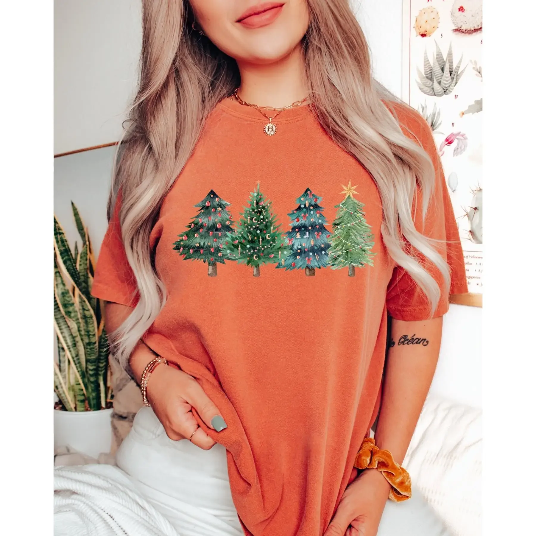 Family Tree Print - クリスマスツリー Tシャツ クリスマス かわいい 家族お揃い パインツリー