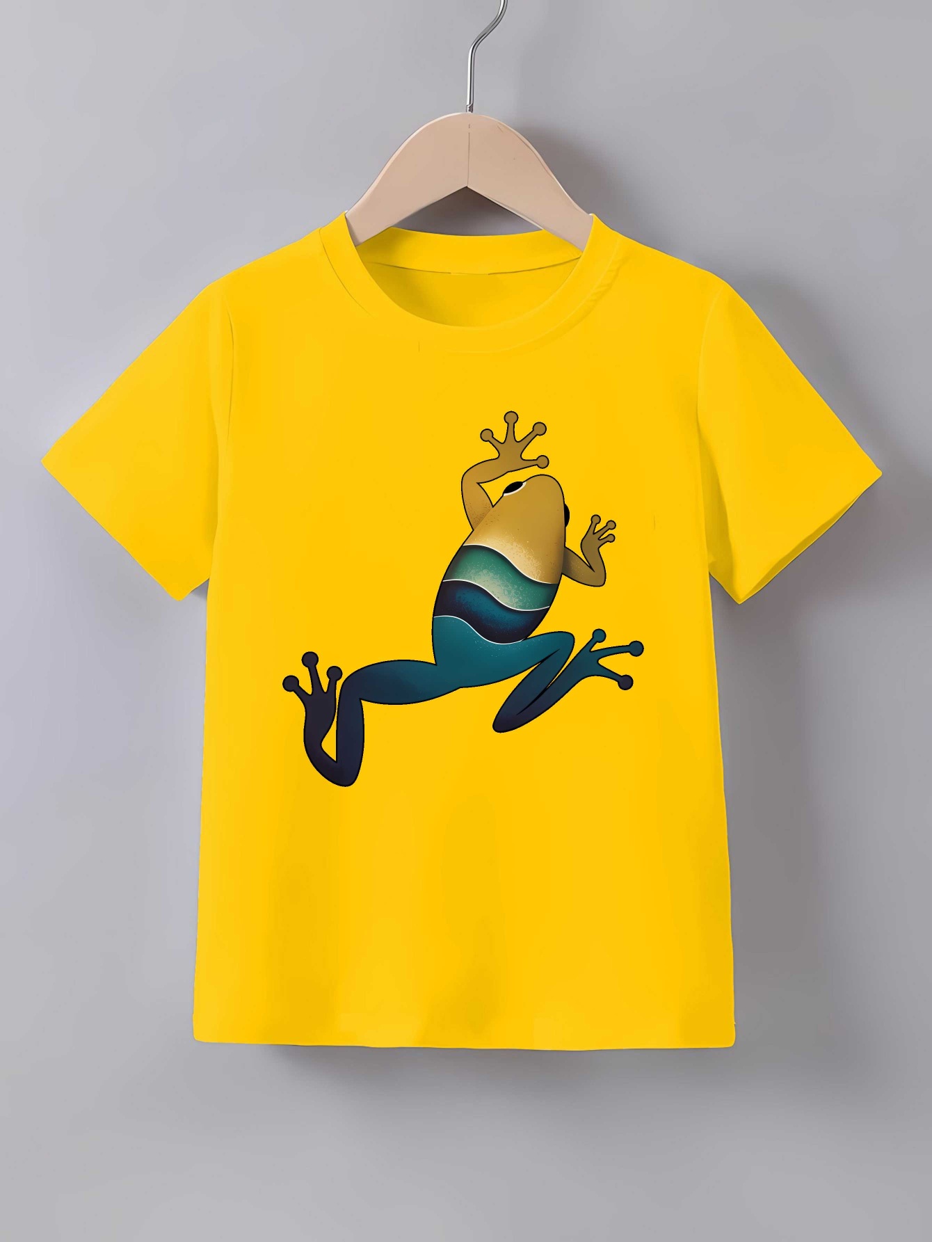 カラーグラデーションツリーフロッグ柄プリントTシャツ、ファミ - Family Tree Print のレビューと価格