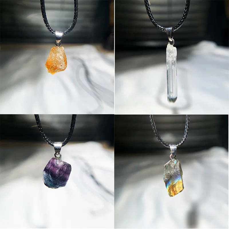 ナチュラルブラジルアメジストネックレス,ラフストーンペンダン - Birth Flower Necklace のレビューと価格