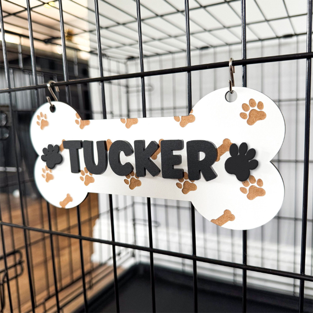 パーソナライズされたクレートラベル、爪付きクレートラベル、犬 - Pet Portrait Custom のレビューと価格