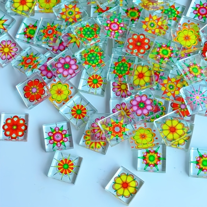100/200グラムの透明モザイク素材、2.3*2.3cmの - Photo Mosaic Print のレビューと価格