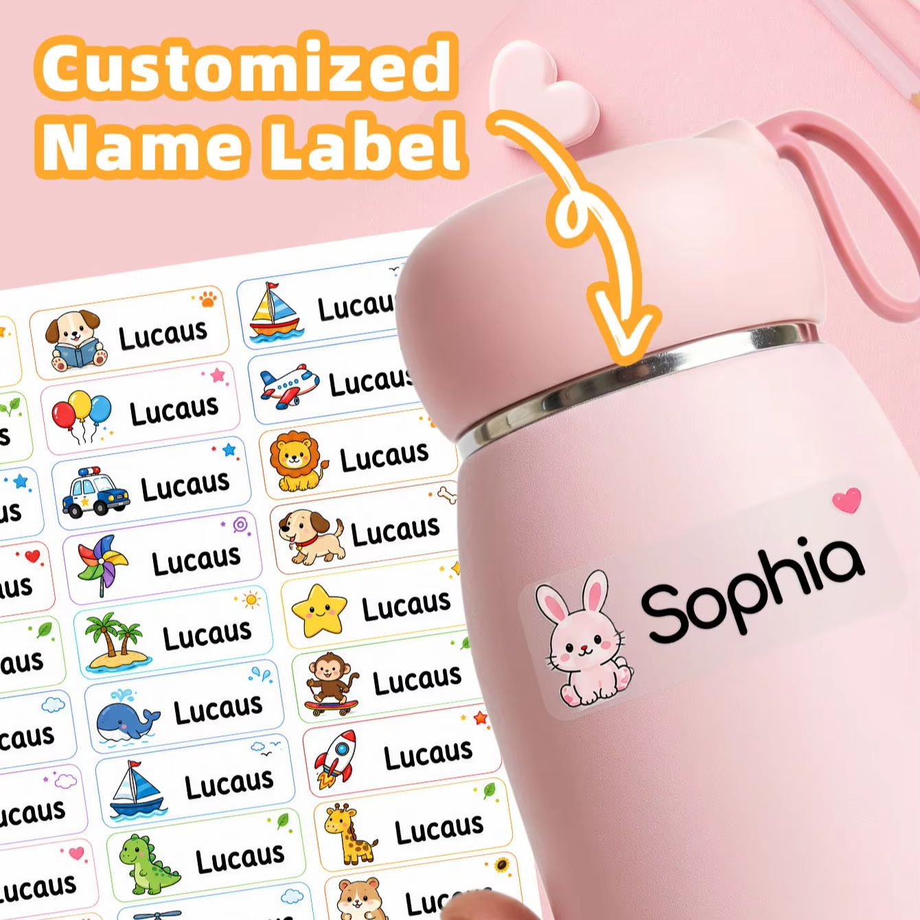 1-500枚のカスタム漫画名前ステッカー、スポーツボトル、キ - Personalised Candle Label のレビューと価格