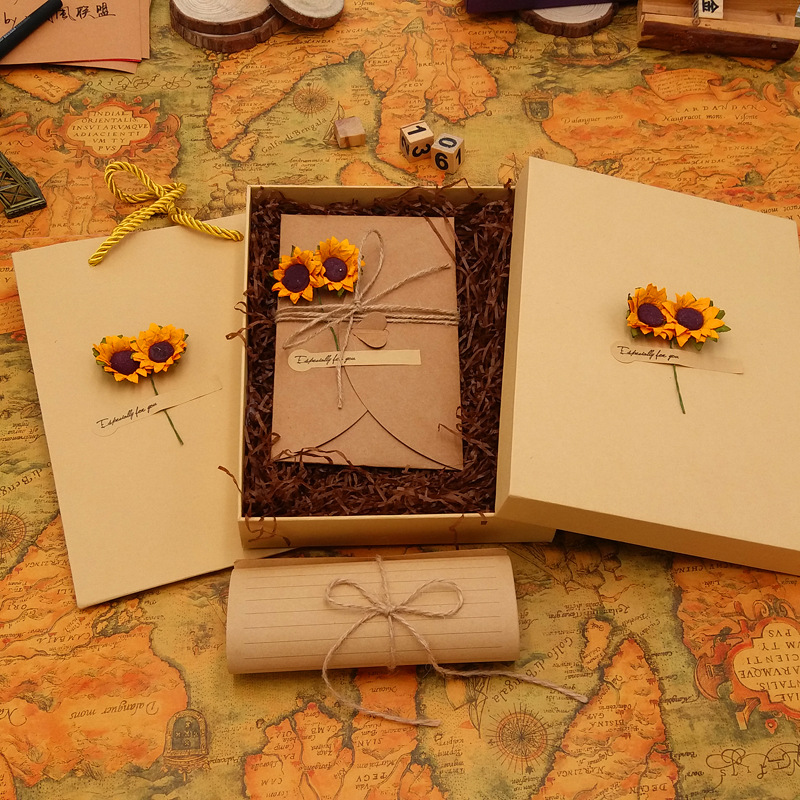 ロマンチックな花の装飾封筒,レトロな文房具カード,紙のパッケ - Wax Seal Letter Kit のレビューと価格