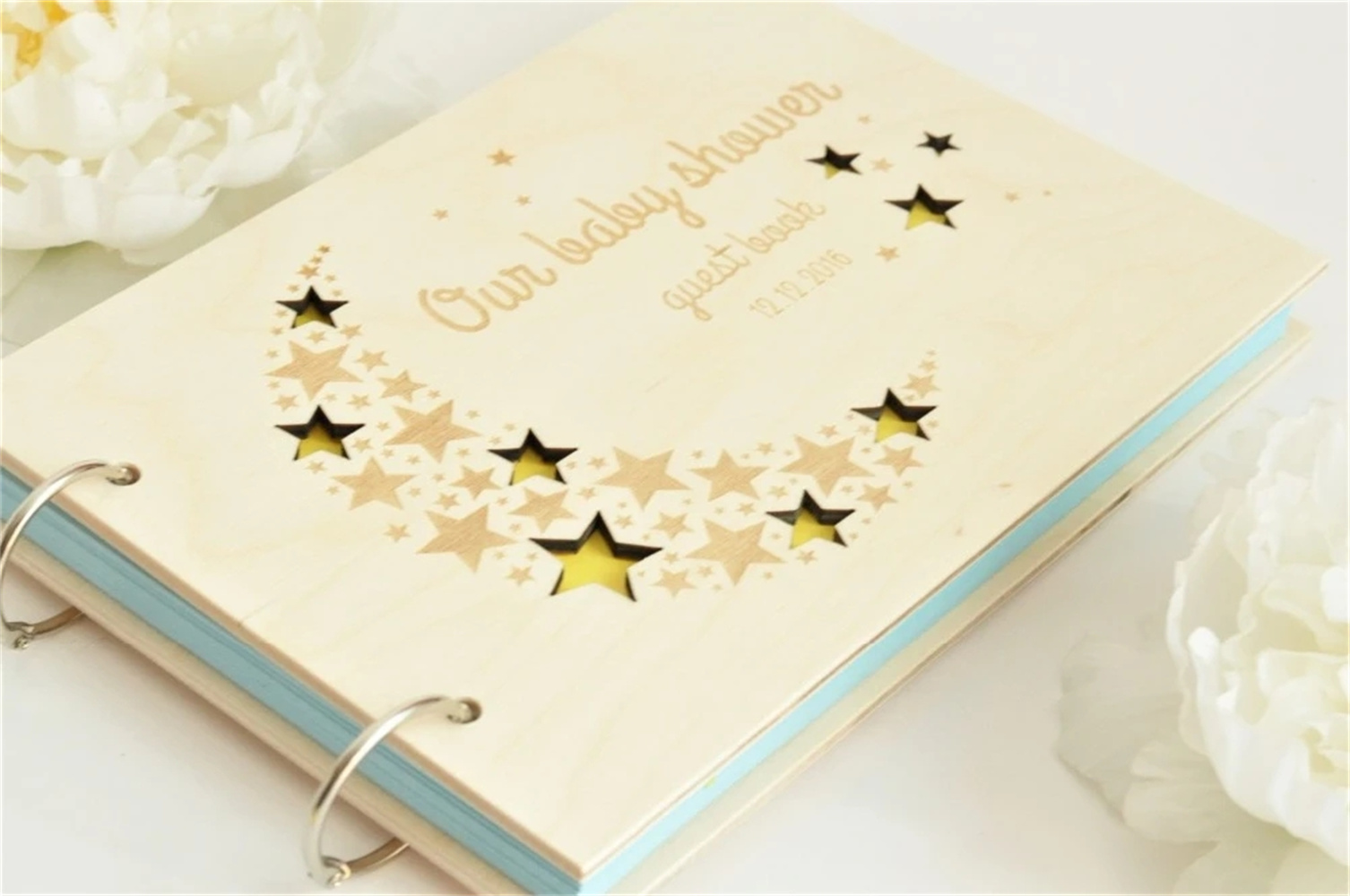 木製のベビーシャワー,パーソナライズされた写真,ゲストブック - Custom Photo Book のレビューと価格